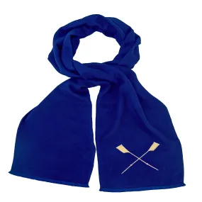 Wool scarf with embroidered gold crossed oars