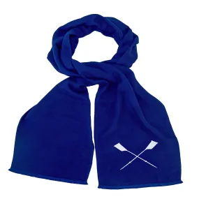 Wool scarf with embroidered white crossed oars